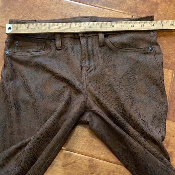 Seven for all mankind brown with black snake, skin, print skinny jeggings 26 - Picture 7 of 9
